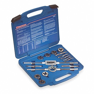 WESTWARD 1PZ40 Tap/Die Set 16 Pieces