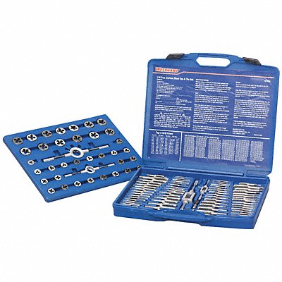 WESTWARD 1PZ54 Tap/Die Set 110 Pc High Carbon Steel