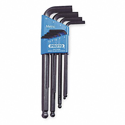 PROTO J4996 Hex Key Set L 3 in to 7 3/4 in