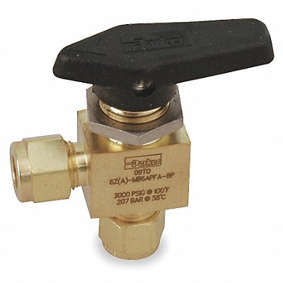 PARKER 4ZMB6APFABP Manual 2-Way Ball Valve Comp Brass