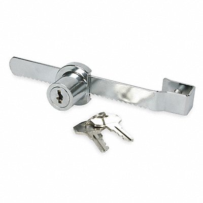 GRAINGER 1RBK4 Sliding Showcase Lock Chrome Keyed Diff