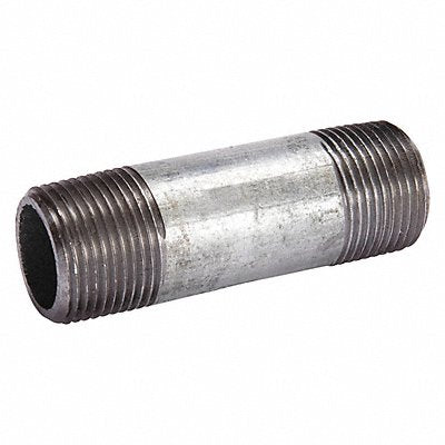 GRAINGER 87806 Nipple, NPT, Galvanised Steel, 1 1/2 in Nominal Pipe Size, 4 in Overall Lg, Threaded on Both Ends