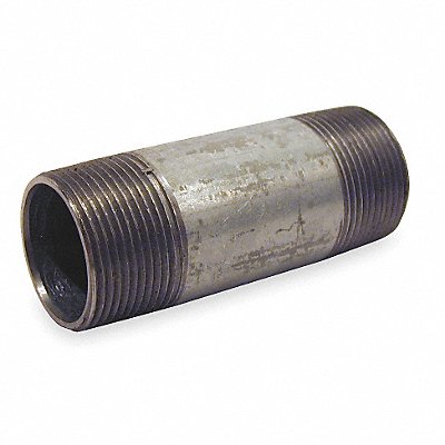 GRAINGER 87704 Nipple, NPT, Galvanised Steel, 1 1/4 in Nominal Pipe Size, 3 in Overall Lg, Threaded on Both Ends