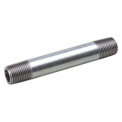 GRAINGER 87710 Nipple, NPT, Galvanised Steel, 1 1/4 in Nominal Pipe Size, 6 in Overall Lg, Threaded on Both Ends