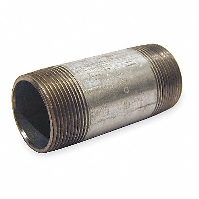 GRAINGER 87804 Nipple, NPT, Galvanised Steel, 1 1/2 in Nominal Pipe Size, 3 in Overall Lg, Threaded on Both Ends