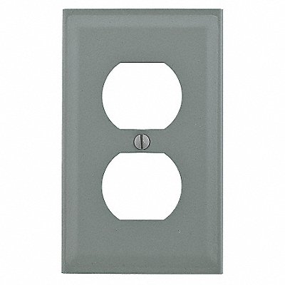 HUBBELL WIRING DEVICE-KELLEMS HBL3043BEGY Single Receptacle Cover Grey