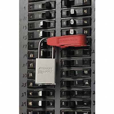 MASTER LOCK 493B Circuit Breaker Lockout Red Steel