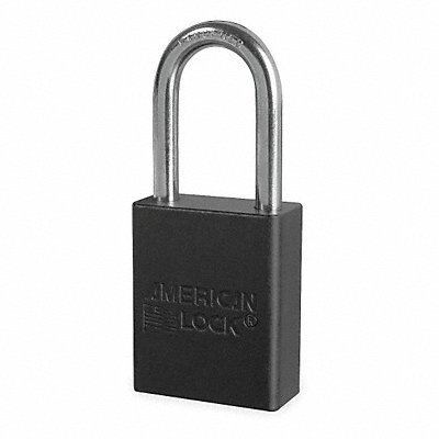 AMERICAN LOCK A1106BLK D1918 Lockout Padlock KD Black 1-7/8 H