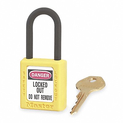 MASTER LOCK 406Yellow D1942 Lockout Padlock KD Yellow 1-3/4 H