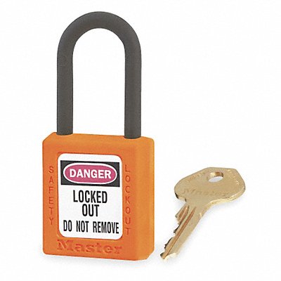 MASTER LOCK 406ORJ D1942 Lockout Padlock KD Orange 1-3/4 H