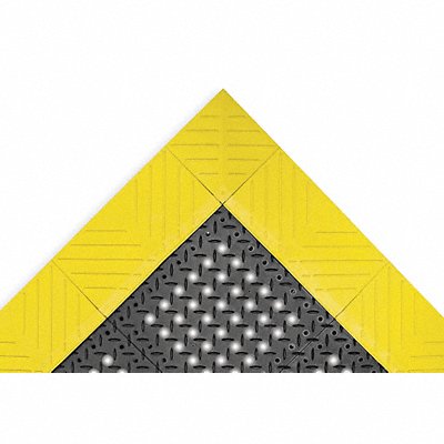 NOTRAX 620S3636BY Drainage Mat Black wYellowBrdr 3 ft.x3 ft.