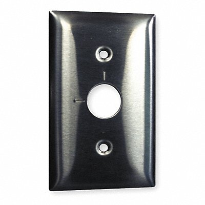 HUBBELL SS12RKLM Barrel Key Wall Plate Standard Silver 1 Gang Smooth