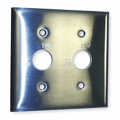 HUBBELL SS22RKL Barrel Key Wall Plate Standard Silver 2 Gang Smooth