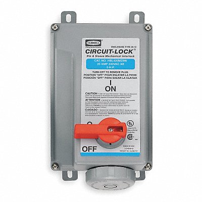 HUBBELL HBL420MI9W Mechanical Interlock Device 3P4W 20 A 240V AC 5hp
