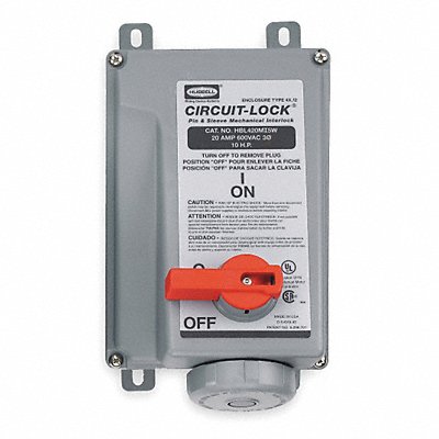 HUBBELL HBL420MI5W Mechanical Interlock Device 3P4W 20 A 600V AC 10hp