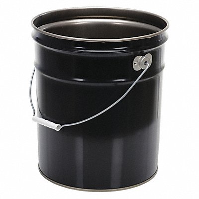 GRAINGER PAILSTLRIUN Pail Steel Black Open Head