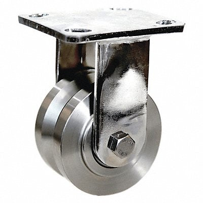 GRAINGER 1UBL6 V-Groove Track-Wheel Plate Castor Rigid