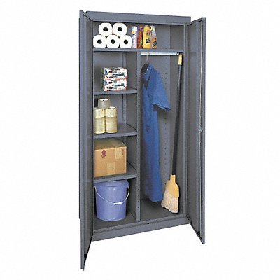 GRAINGER 1UFA4 Storage Cabinet 72 x36 x18 Grey 5Shlv