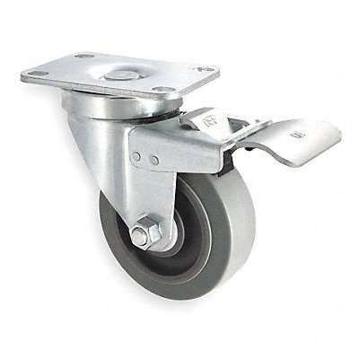 GRAINGER 1UHX3 Standard Plate Castor Swivel 200 lb.