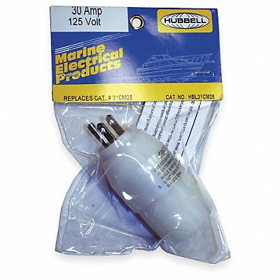 HUBBELL HBL31CM28 Plug Config Adaptor Wht 5-15P 3750W
