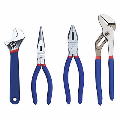 WESTWARD 1UKP4 Plier and Wrench Set Dipped 4 Pcs