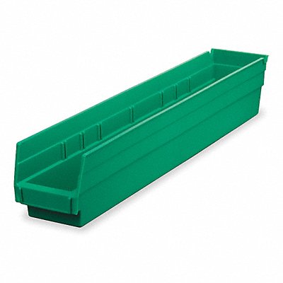 AKRO-MILS 30124GREEN Shelf Bin Green Indstr Grd Poly 4 in