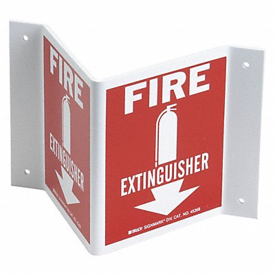BRADY 45368 Fire Extinguisher Sign 5-1/2X10 FEXT
