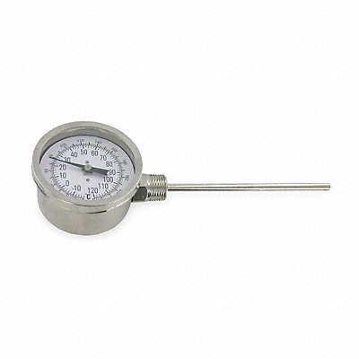 DWYER BTLR3255D Bimetal Thermometer 3 In Dial 0 to 250F
