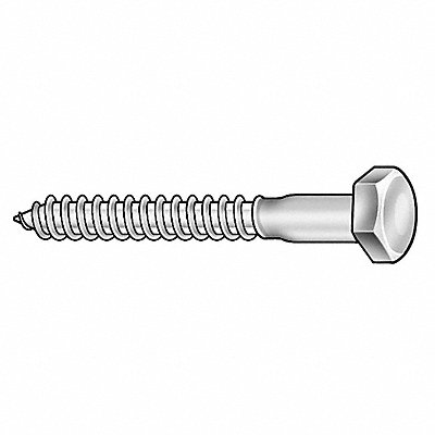 GRAINGER U519000500450 Hex Lag Screw 1/2 18-8SS 4.5 L PK5