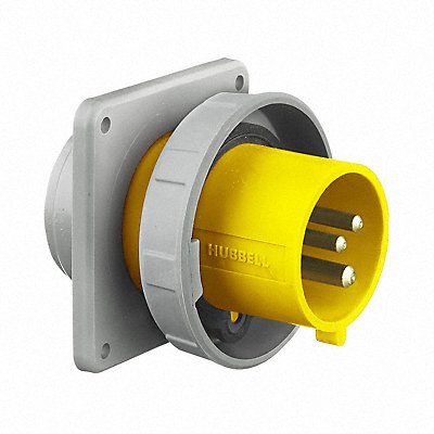 HUBBELL HBL320B4W WT Pin and Sleeve Inlet Yllw 2P 3W 20 A