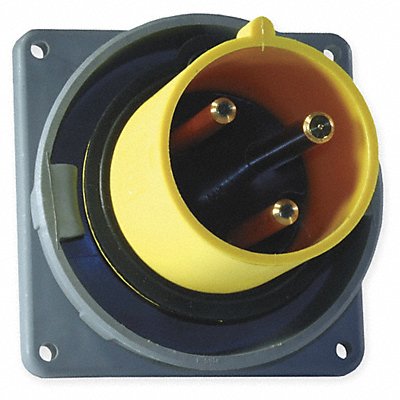 HUBBELL HBL3100B4W WT Pin and Sleeve Inlet Yllw 2P 3W 100 A