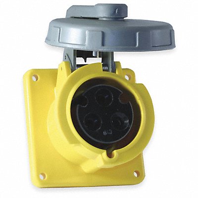 HUBBELL HBL3100R4W WT Pn Slv Rec Yellow 100 A 2Pl Single