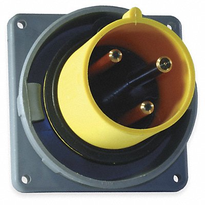 HUBBELL HBL360B4W WT Pin and Sleeve Inlet Yllw 2P 3W 60 A