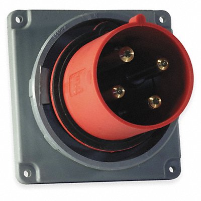 HUBBELL HBL4100B7W WT Pin and Sleeve Inlet Red 3P 4W 100 A