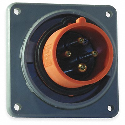 HUBBELL HBL420B12W WT Pin and Sleeve Inlet Orng 3P 4W 20 A