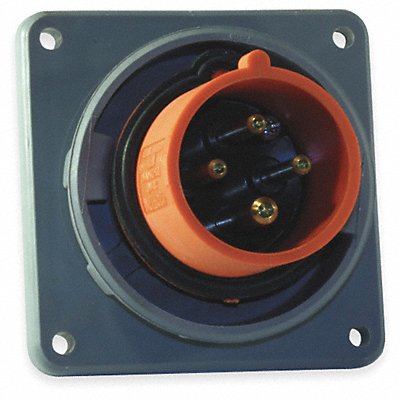 HUBBELL HBL460B12W WT Pin and Sleeve Inlet Orng 3P 4W 60 A
