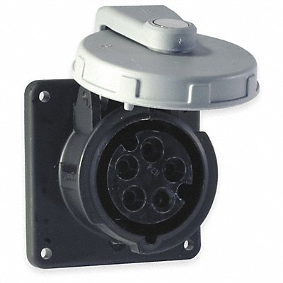HUBBELL HBL5100R5W WT Pn Slv Rec Black 100 A 4Pl Three