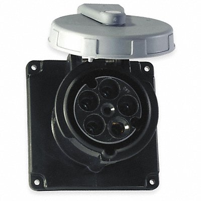 HUBBELL HBL520R5W WT Pn Slv Rec Black 20 A 4Pl Three