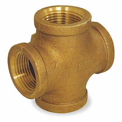 GRAINGER 1VFC4 Cross Red Brass 1 x 1 x 1 x 1 in FNPT