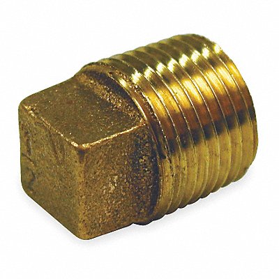 GRAINGER 1VFR3 Cored Plug Red Brass 1/2 in Male NPT