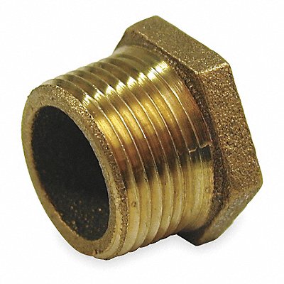 GRAINGER 1VFY5 Hex Bushing Red Brass 1 x 1/4 in NPT