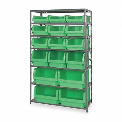 QUANTUM STORAGE SYSTEMS MSU16MIXGN D5571 Bin Shelving 18inx75inx42in Green