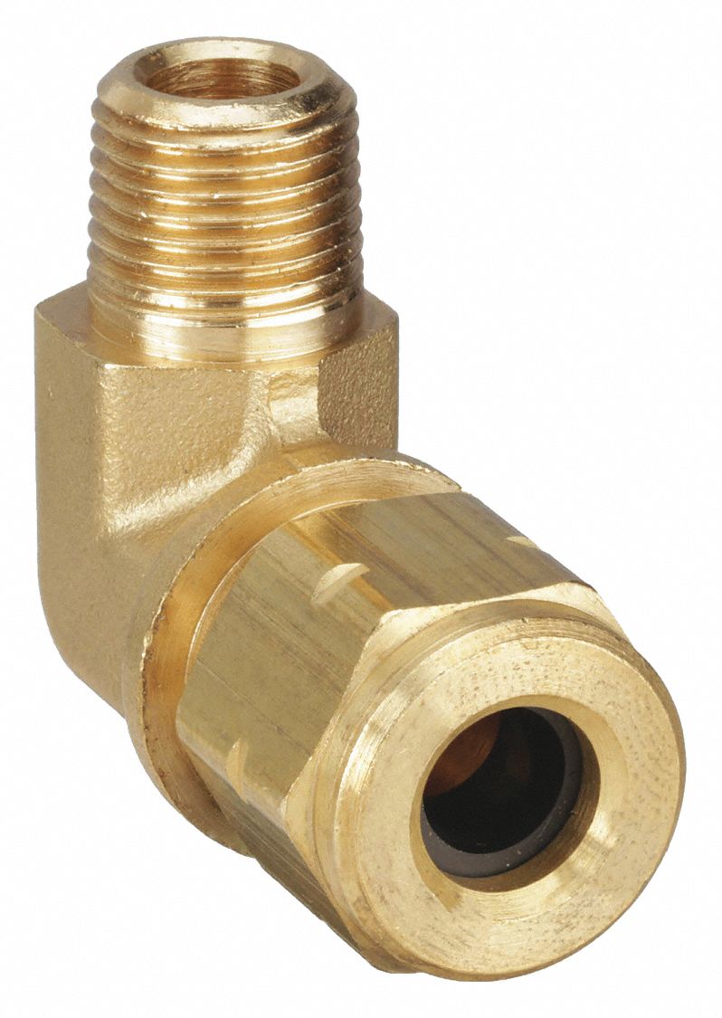 PARKER 169VL64 Elbow 90 Brass CompxM 3/8Inx1/4In PK10