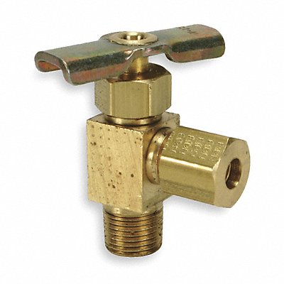 WEATHERHEAD A6860 Needle Valve Angled Brass 1/4 x 3/8 In.