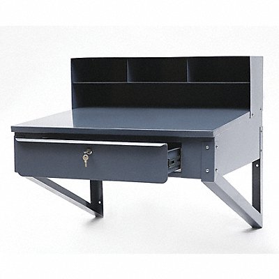 GRAINGER 1W952 Shop Desk 34-1/2 x 30-1/2 x 30 In Grey