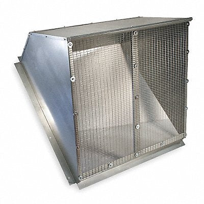 DAYTON 16D556 Weatherhood 12In Bld Galvanised Steel 16 1/8In