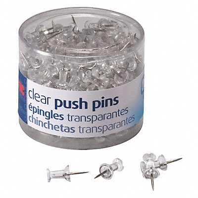 OFFICEMATE 35711 Push Pins 1/2in Clear PK1200