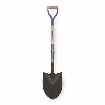 WESTWARD 1WG33 Round Point Shovel 30 in Handle 14 ga.