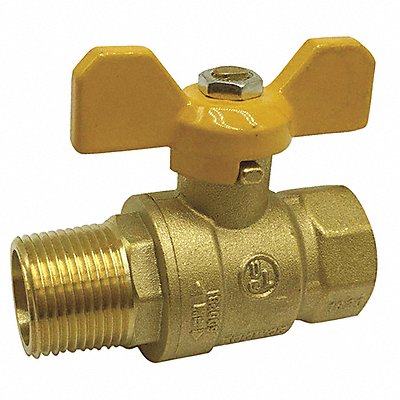 GRAINGER GMBB25TH Manual 2-Way Ball Valve NPT Brass