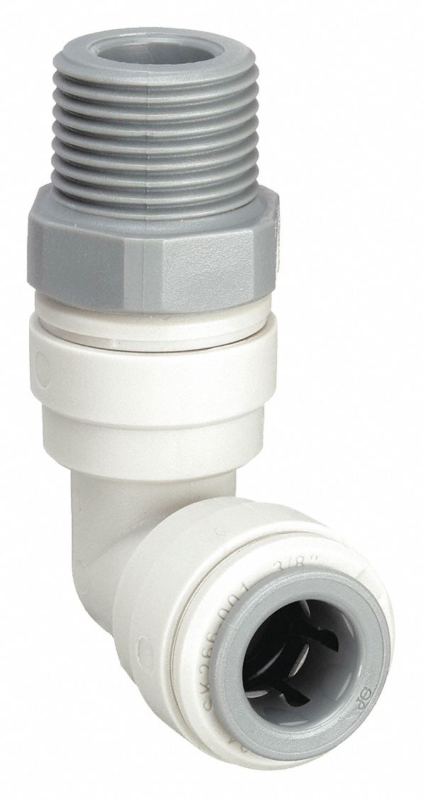 JOHN GUEST PI091603SPK10 90 Swivel Elbow 1/2in Tube OD Grey PK10